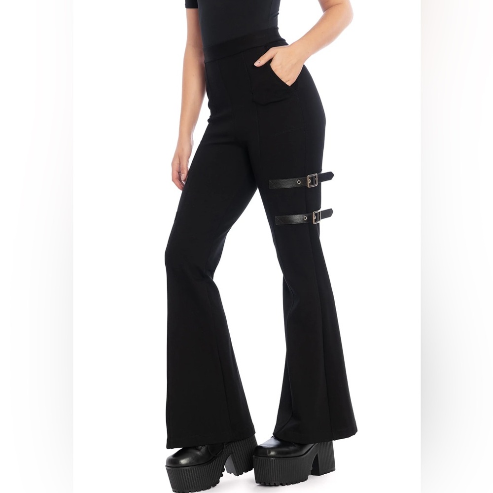 Blackmilk Buckle Up high waisted flare pants - XS